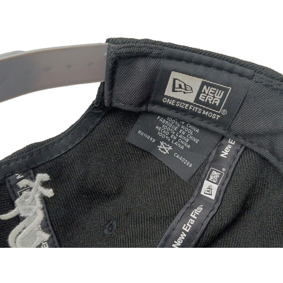 Vintage Chicago White Sox MLB hat Black Spell Out‎ Baseball Snap Back Cap - Picture 8 of 10